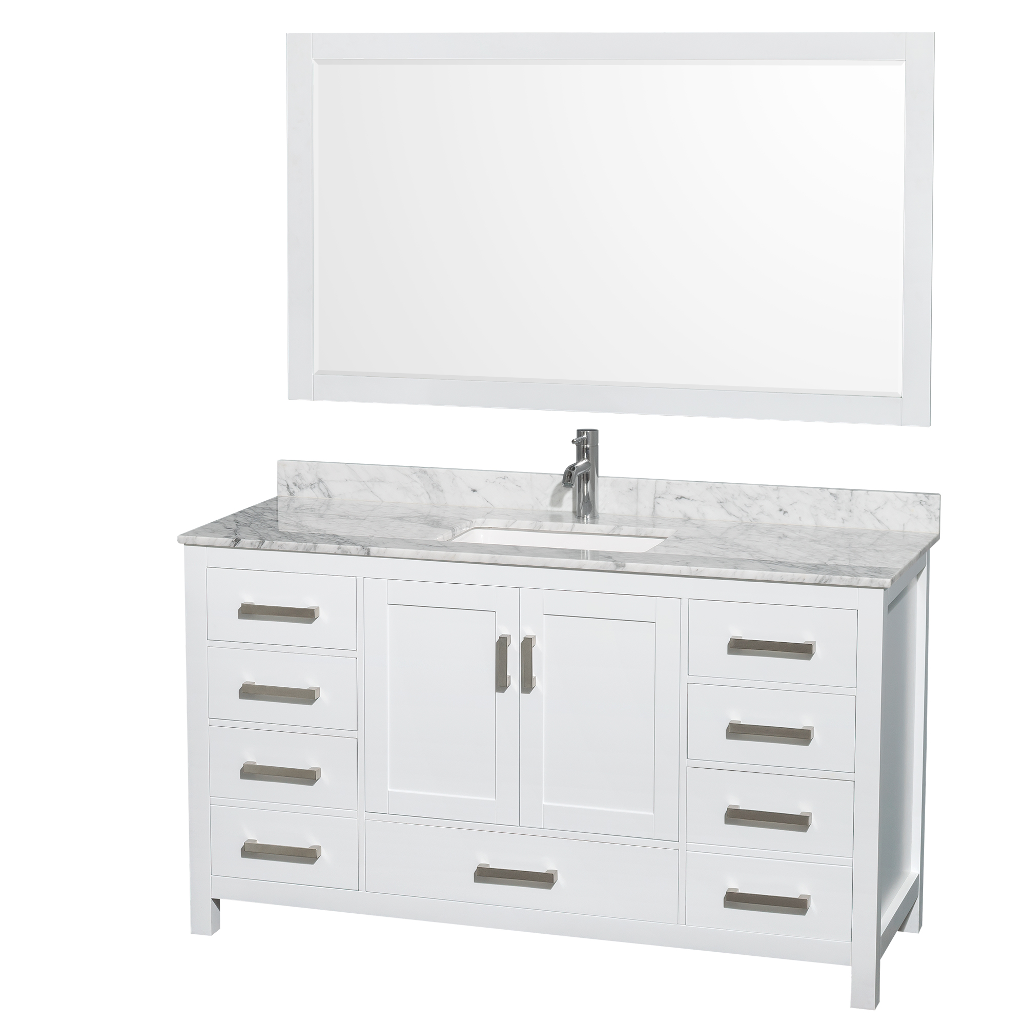 Sheffield 60" Single Bathroom Vanity by Wyndham Collection - White WC-1414-60-SGL-VAN-WHT