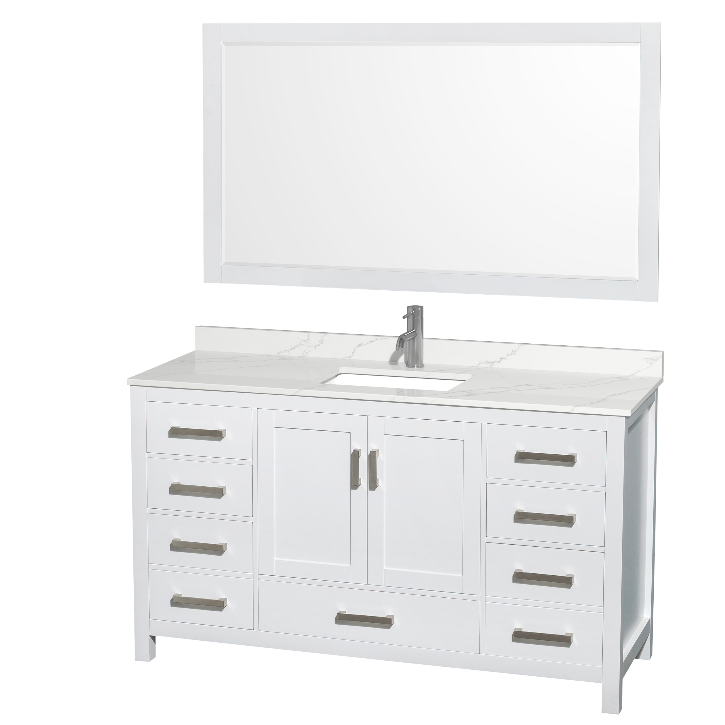 Sheffield 60" Single Bathroom Vanity - Light Green WC-1414-60-SGL-VAN-LGN