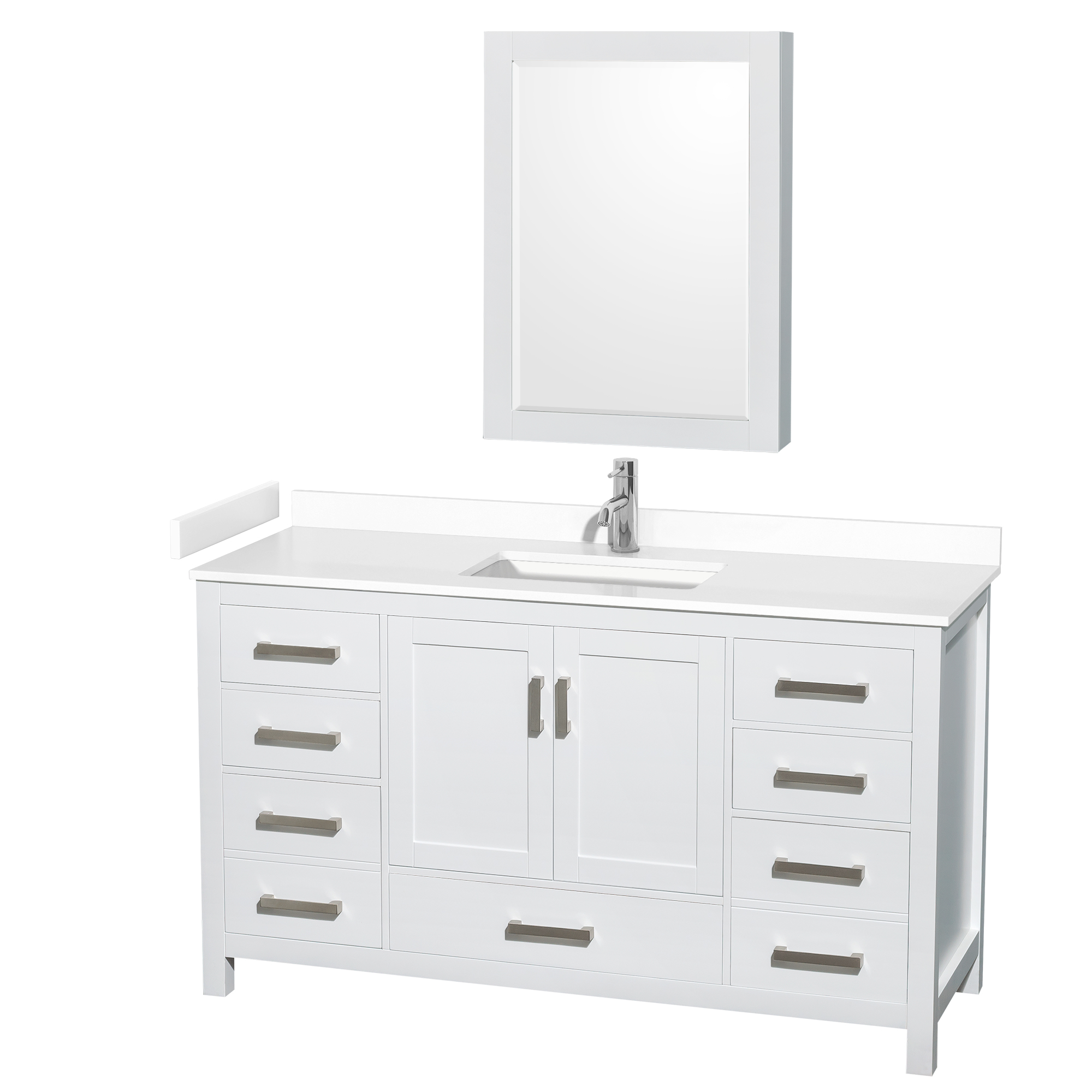 Sheffield 60" Single Bathroom Vanity - Light Green WC-1414-60-SGL-VAN-LGN