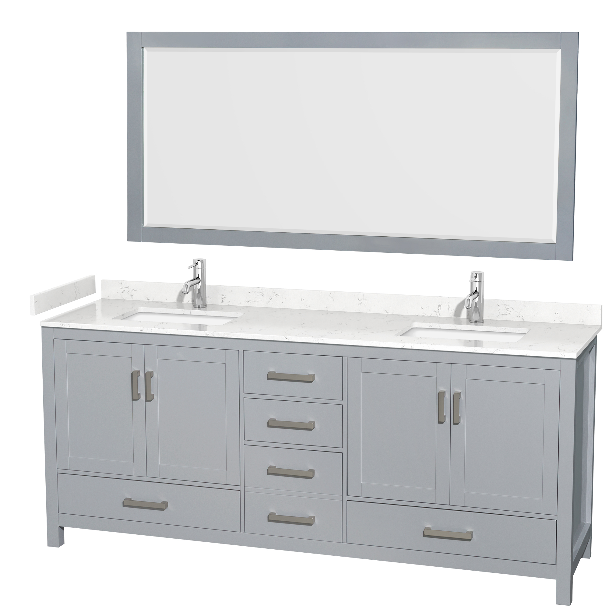 Sheffield 80" Double Bathroom Vanity by Wyndham Collection - Gray WC-1414-80-DBL-VAN-GRY-
