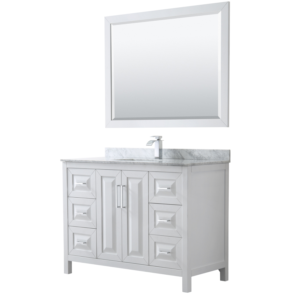 Daria 48" Single Bathroom Vanity by Wyndham Collection - White WC-2525-48-SGL-VAN-WHT