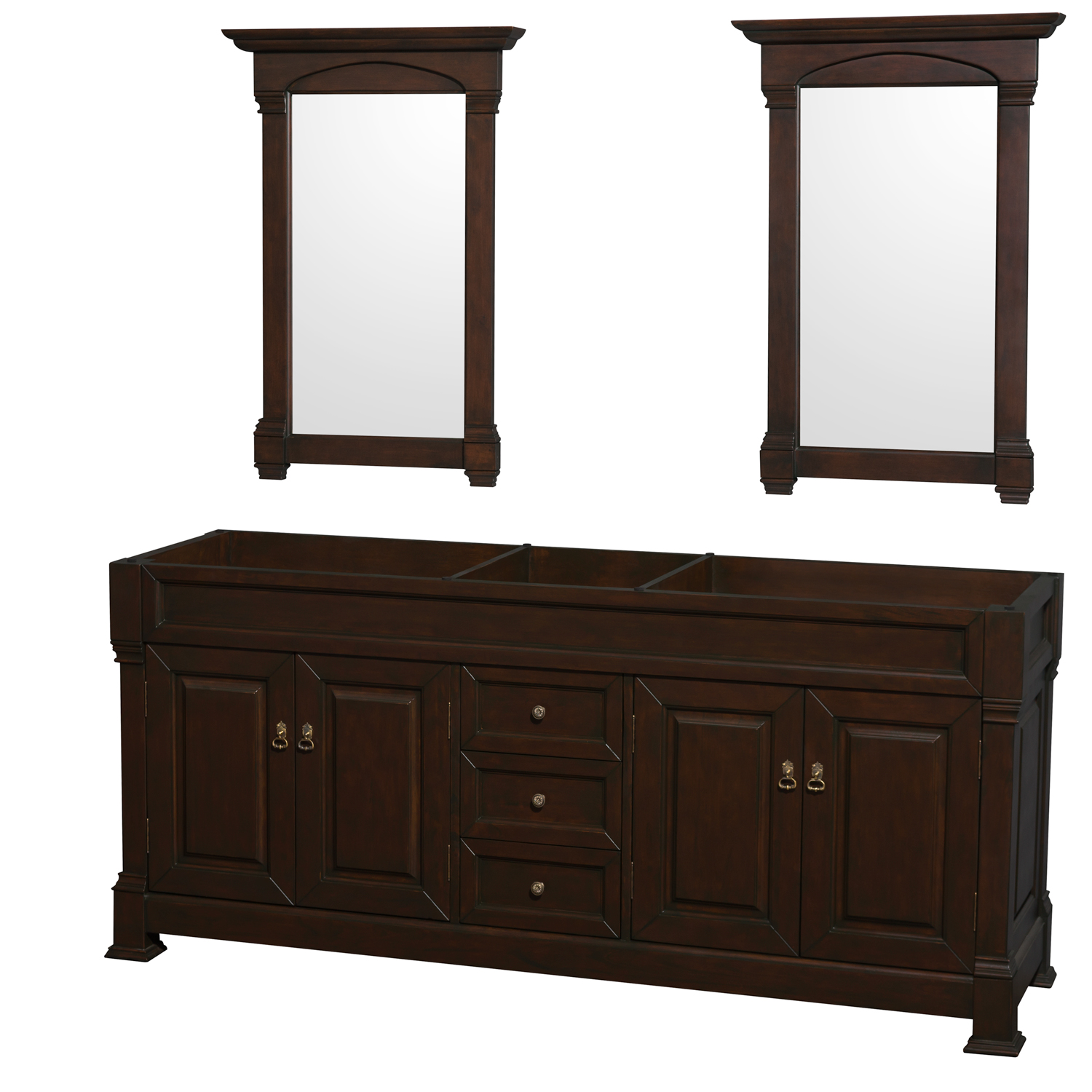 Andover 80 Traditional Bathroom Double Vanity Set Dark Cherry
