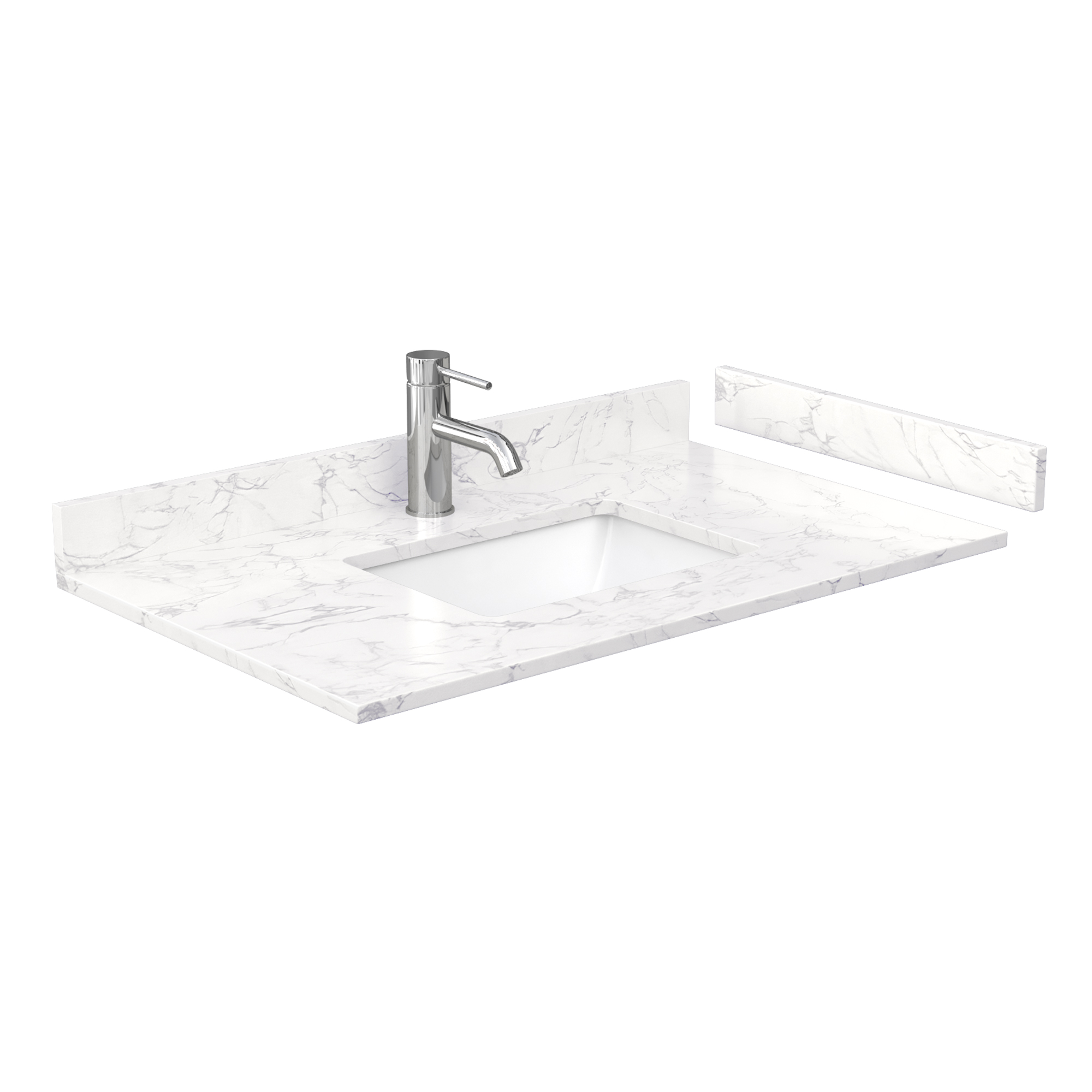 36" Single Countertop DarkVein Carrara Cultured Marble with