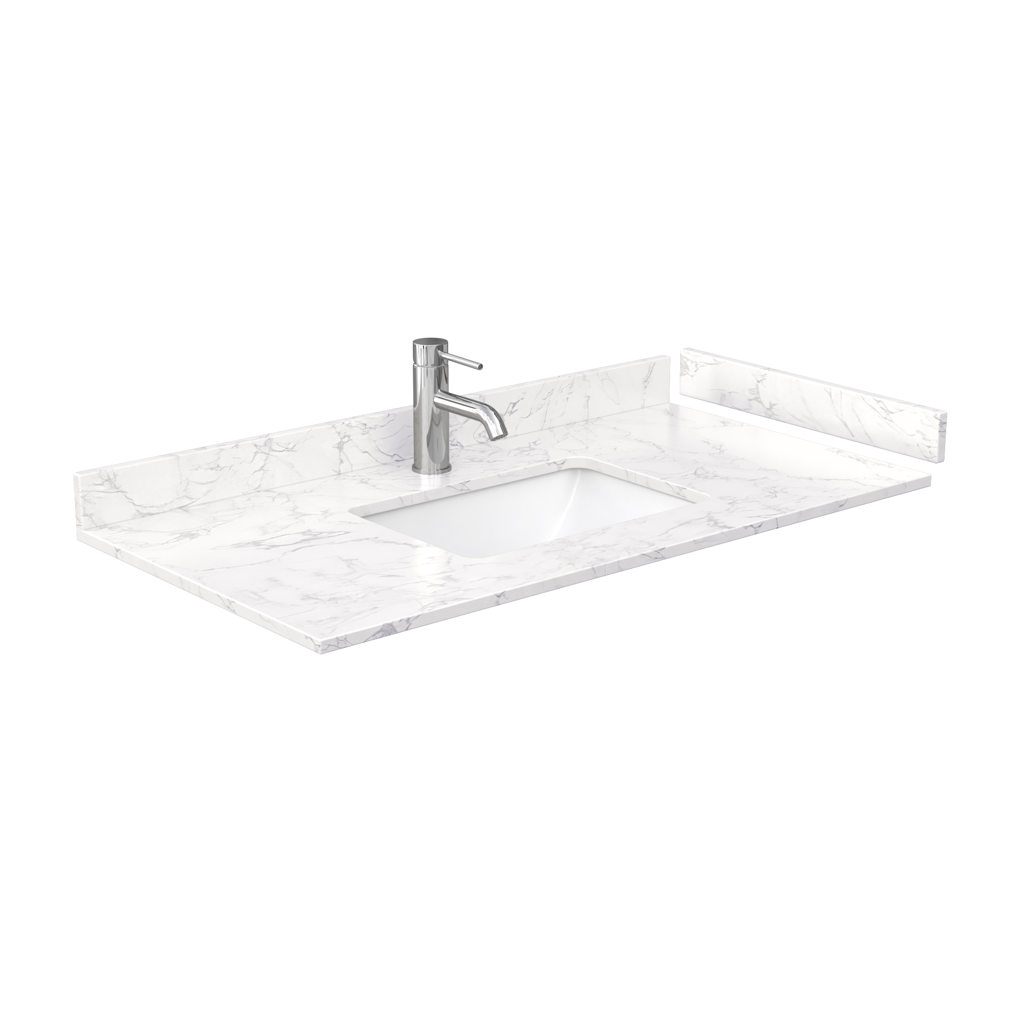 42" Single Countertop DarkVein Carrara Cultured Marble with