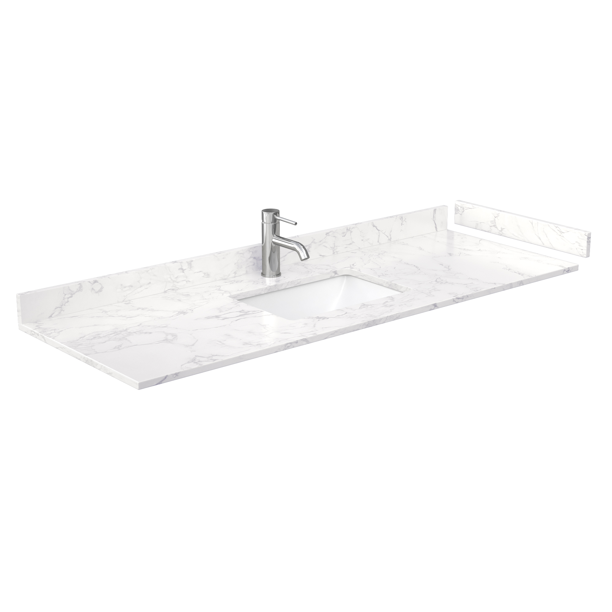 60" Single Countertop DarkVein Carrara Cultured Marble with