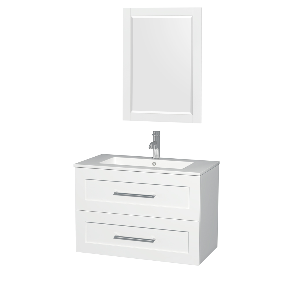 Olivia 36" Wall-Mounted Bathroom Vanity Set With Integrated Sink - Glossy White WC-R4500-36-VAN-WHT