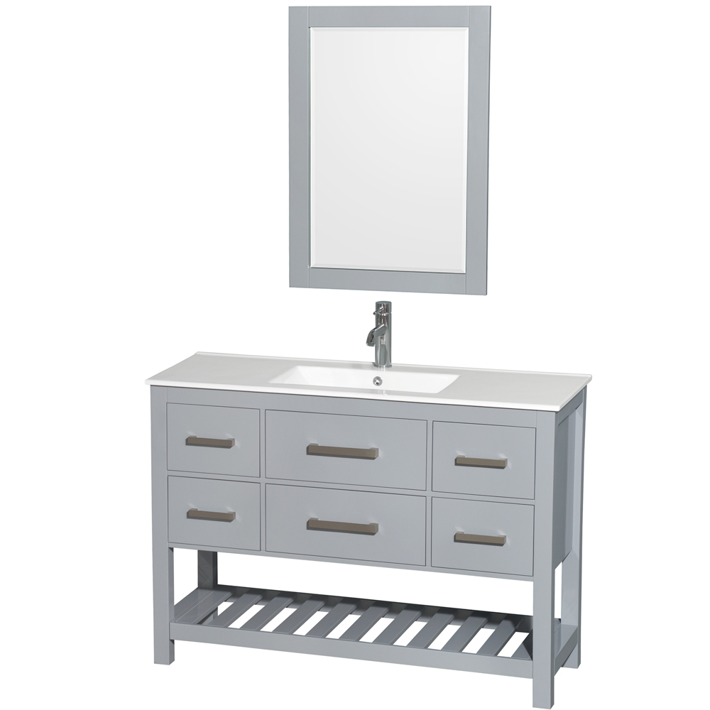 Natalie 48" Single Bathroom Vanity Set - Gray WC-2111-48-SGL-VAN-GRY